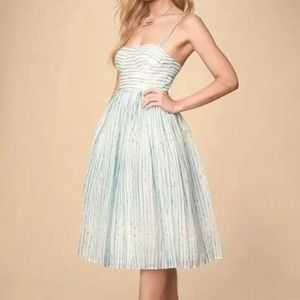 Lulus Mykonos striped blue dress